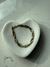 Load image into Gallery viewer, Double Sided Gold Vermeil Braided Herringbone Sterling Bracelet 7.5”
