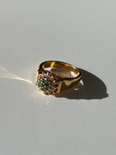 Load image into Gallery viewer, Gold Vermeil Emerald Flower Ring Size 6.75
