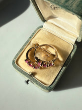 Load image into Gallery viewer, Ruby Gold Vermeil Hoop Earrings
