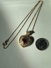 Load image into Gallery viewer, Chunky Red Heart Gold Vermeil Necklace
