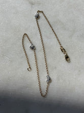 Load image into Gallery viewer, Celestial 14k Two-Tone Gold Ankle Bracelet 10.5”
