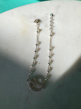 Load image into Gallery viewer, Peace Sign Sterling Silver Bracelet 7.5”
