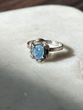 Load image into Gallery viewer, Vintage Sterling Silver Simulated Opal Ring Size 8.25
