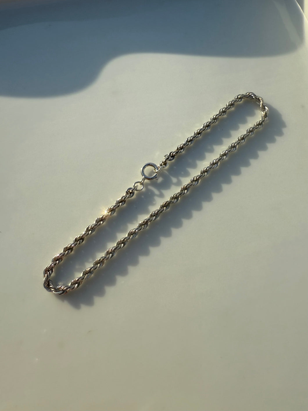 Dainty Sterling Silver Rope Bracelet