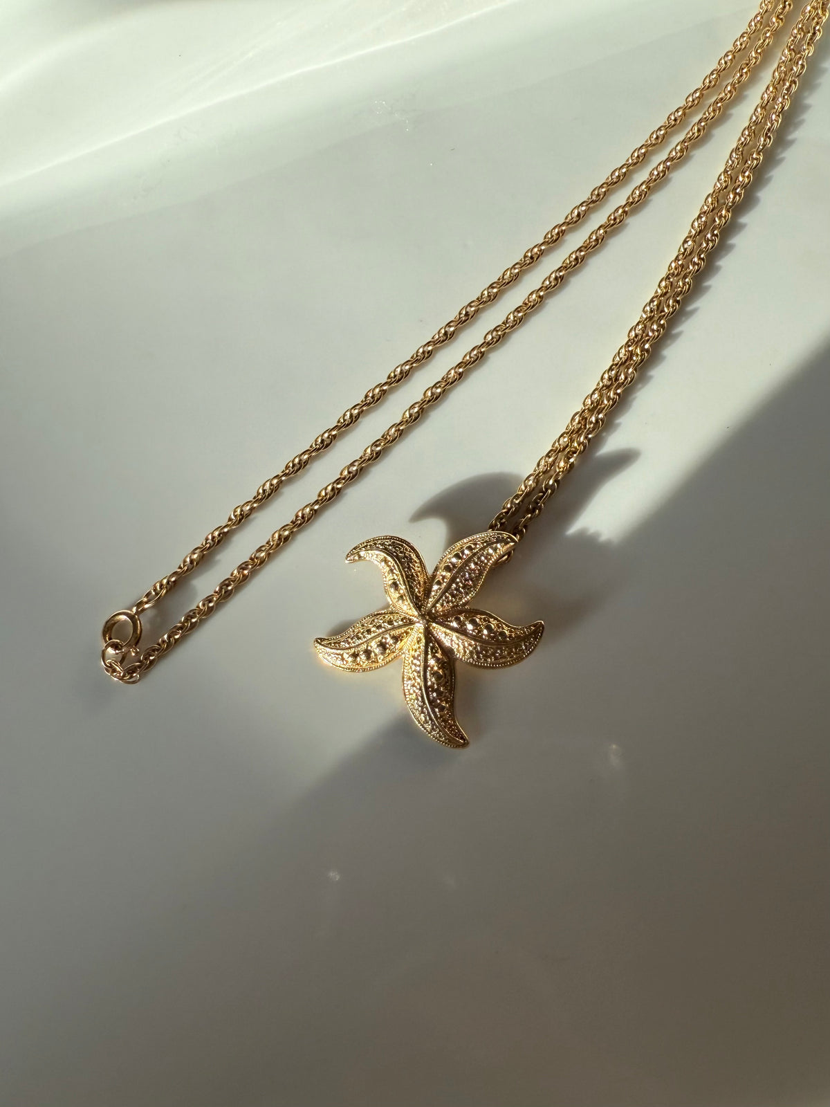 Vintage Starfish Gold Plated Necklace