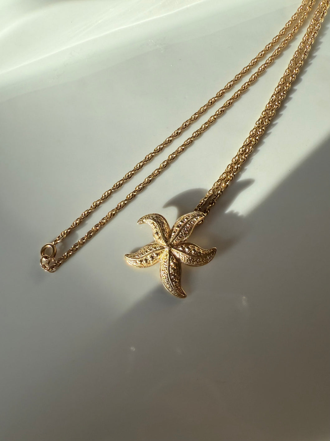 Vintage Starfish Gold Plated Necklace