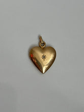Load image into Gallery viewer, Starburst Set Diamond 14k Gold Heart Locket
