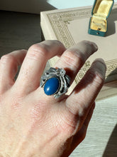 Load image into Gallery viewer, Vintage Lapis Sterling Silver Ring Size 8
