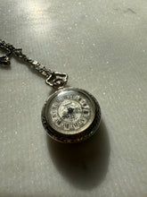 Load image into Gallery viewer, Antique Sterling Silver Enamel Swan Necklace
