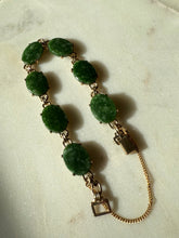 Load image into Gallery viewer, Green Marble Stone 1/20 12k Gold Fill Bracelet 7”
