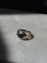 Load image into Gallery viewer, Vintage Jade Sterling Silver Ring Size 7.5
