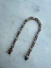 Load image into Gallery viewer, Amethyst Gold Vermeil Tennis Bracelet 6.75”

