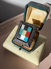 Load image into Gallery viewer, Mosaic Inlay Sterling Silver Chunky Ring Size 11.5
