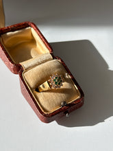 Load image into Gallery viewer, Gold Vermeil Emerald Flower Ring Size 6.75
