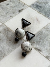 Load image into Gallery viewer, Black Onyx &amp; Howlite Sterling Earrings
