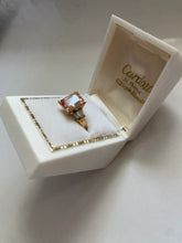 Load image into Gallery viewer, Square Stone Gold Vermeil Ring Size 7.25
