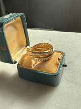 Load image into Gallery viewer, CZ Gold Vermeil Double Band Ring Size 9.25
