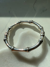 Load image into Gallery viewer, Chunky Bamboo Sterling Silver Hinged Bangle Bracelet
