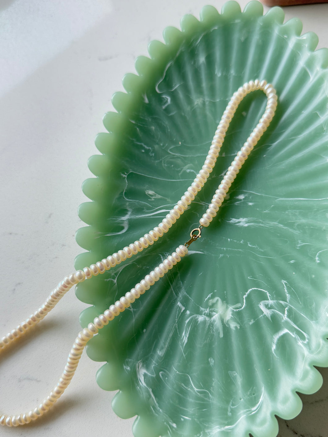 Vintage 10k Gold Pearl Necklace 18”