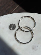 Load image into Gallery viewer, Large Sterling Silver Tubular Hoops
