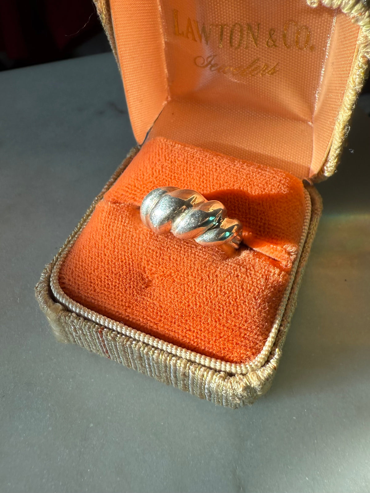 Croissant Sterling Silver Ring Size 6.25