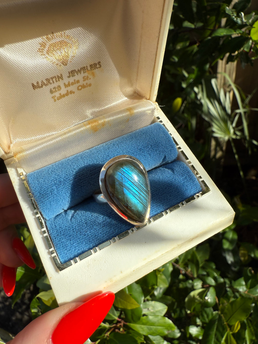 Labradorite Sterling Silver Ring Size 8.75