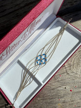 Load image into Gallery viewer, Blue Bead Liquid Sterling Silver Bracelet 7.25”
