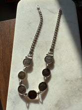 Load image into Gallery viewer, Vintage Sterling Silver Coin Necklace 16”
