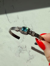 Load image into Gallery viewer, Blue Topaz Sterling Silver Cuff Bracelet 7”
