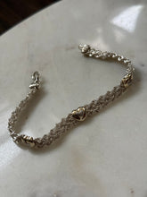Load image into Gallery viewer, Heart Rope Two-Tone Sterling Silver Bracelet 8”

