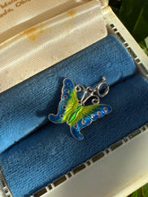 Load image into Gallery viewer, Enamel Butterfly Sterling Silver Charm w/ Spring Ring Clasp
