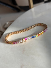 Load image into Gallery viewer, Colorful Gold Vermeil Tennis Bracelet 7.5”

