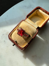 Load image into Gallery viewer, Red Synthetic Stone &amp; Spinel Gold Vermeil Ring Size 6

