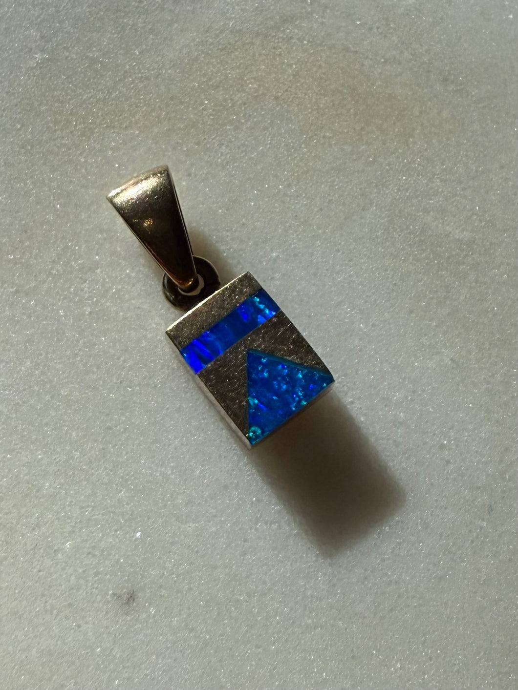 Opal Inlay Sterling Silver Pendant