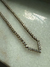 Load image into Gallery viewer, V-Shape Gold Vermeil CZ Necklace 16.5”
