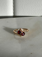 Load image into Gallery viewer, Vintage Toi et Moi Garnet Ring Size 4.5
