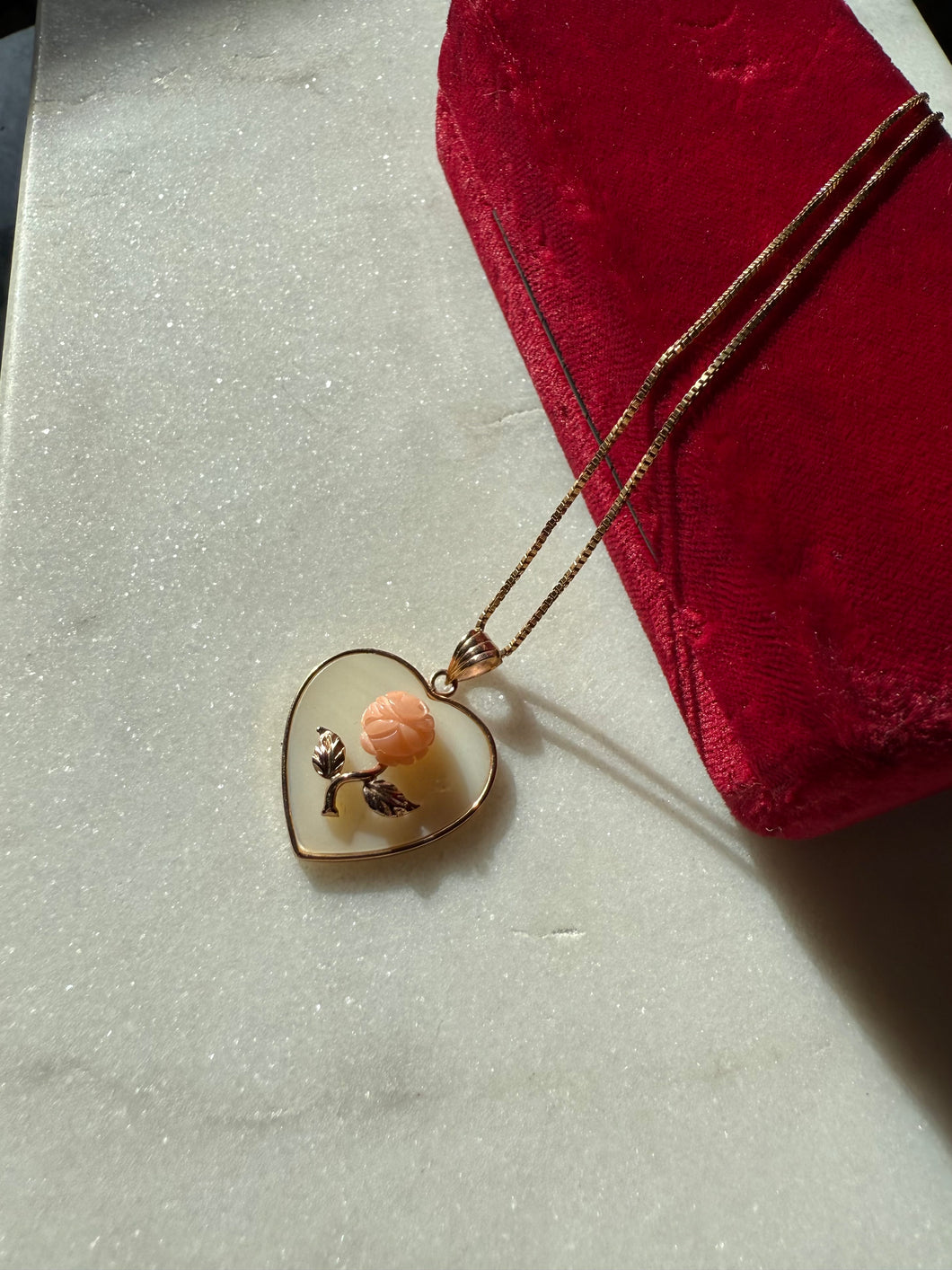 Gold Vermeil Rose Necklace 20”