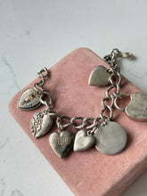 Load image into Gallery viewer, Antique Sterling Sweetheart Charm Bracelet
