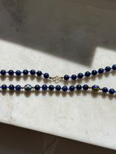 Load image into Gallery viewer, Cloisonné &amp; Sodalite Strand 14k Gold  Necklace 19”
