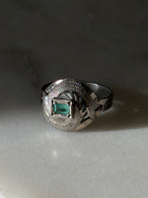 Load image into Gallery viewer, Vintage Emerald Sterling Silver Ring Size 6.75
