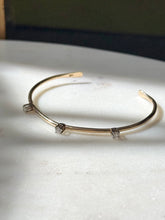 Load image into Gallery viewer, Solid 14k Gold Natural Diamond Cuff Bracelet
