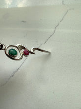 Load image into Gallery viewer, Ruby &amp; Emerald Sterling Silver Pendant
