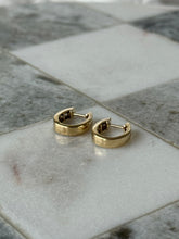 Load image into Gallery viewer, Natural Diamond Solid 10k Yellow Gold Clicker Earrings

