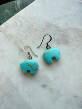 Load image into Gallery viewer, Dyed Howlite Bear Sterling Silver Earrings
