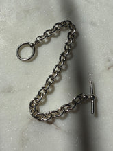 Load image into Gallery viewer, Cable Link Sterling Silver Toggle Clasp Bracelet 7”
