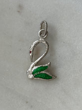 Load image into Gallery viewer, Enamel Swan Sterling Silver Pendant
