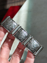 Load image into Gallery viewer, Floral Etched Sterling Silver Panel Link Bracelet 7.5”
