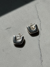Load image into Gallery viewer, Rounded Square Sterling Silver Hoop Earrings
