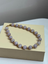 Load image into Gallery viewer, Lavender Jade 14k Gold Bracelet 7”
