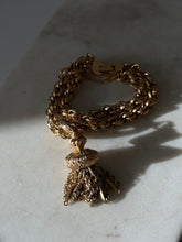 Load image into Gallery viewer, Monet Vintage Goldtone Tassle Bracelet 7”

